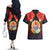 French Polynesia Bastille Day Couples Matching Off The Shoulder Long Sleeve Dress and Hawaiian Shirt Tiare Flower and National Seal Polynesian Pattern