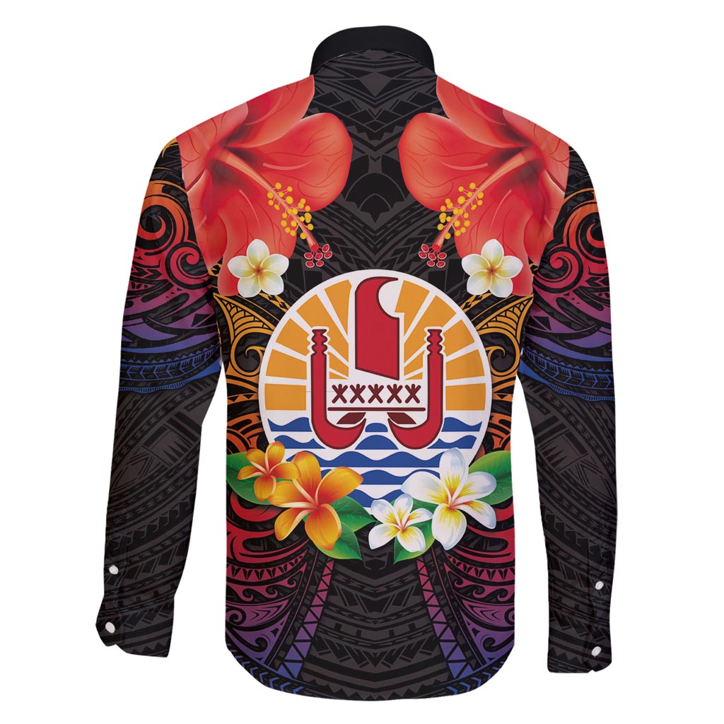 French Polynesia Bastille Day Family Matching Tank Maxi Dress and Hawaiian Shirt Tiare Flower and National Seal Polynesian Pattern