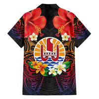 French Polynesia Bastille Day Hawaiian Shirt Tiare Flower and National Seal Polynesian Pattern LT03 - Polynesian Pride