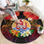 French Polynesia Bastille Day Round Carpet Tiare Flower and National Seal Polynesian Pattern