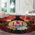 French Polynesia Bastille Day Round Carpet Tiare Flower and National Seal Polynesian Pattern