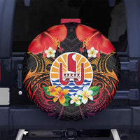 French Polynesia Bastille Day Spare Tire Cover Tiare Flower and National Seal Polynesian Pattern LT03 - Polynesian Pride