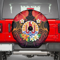 French Polynesia Bastille Day Spare Tire Cover Tiare Flower and National Seal Polynesian Pattern LT03 - Polynesian Pride