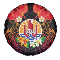 French Polynesia Bastille Day Spare Tire Cover Tiare Flower and National Seal Polynesian Pattern LT03 - Polynesian Pride
