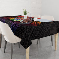 French Polynesia Bastille Day Tablecloth Tiare Flower and National Seal Polynesian Pattern LT03 - Polynesian Pride