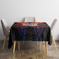 French Polynesia Bastille Day Tablecloth Tiare Flower and National Seal Polynesian Pattern LT03 - Polynesian Pride