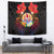French Polynesia Bastille Day Tapestry Tiare Flower and National Seal Polynesian Pattern