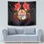 French Polynesia Bastille Day Tapestry Tiare Flower and National Seal Polynesian Pattern