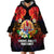 French Polynesia Bastille Day Wearable Blanket Hoodie Tiare Flower and National Seal Polynesian Pattern