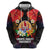 French Polynesia Bastille Day Zip Hoodie Tiare Flower and National Seal Polynesian Pattern