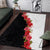 Hawaii Red Hibiscus Flowers Area Rug Polynesian Pattern With Half Black White Version