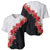 Hawaii Red Hibiscus Flowers Baseball Jersey Polynesian Pattern With Half Black White Version