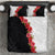 Hawaii Red Hibiscus Flowers Bedding Set Polynesian Pattern With Half Black White Version