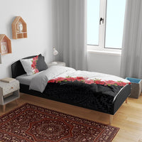 Hawaii Red Hibiscus Flowers Bedding Set Polynesian Pattern With Half Black White Version LT03 - Polynesian Pride