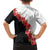 Hawaii Red Hibiscus Flowers Family Matching Off The Shoulder Long Sleeve Dress and Hawaiian Shirt Polynesian Pattern With Half Black White Version