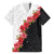 Hawaii Red Hibiscus Flowers Family Matching Off The Shoulder Long Sleeve Dress and Hawaiian Shirt Polynesian Pattern With Half Black White Version