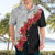 Hawaii Red Hibiscus Flowers Hawaiian Shirt Polynesian Pattern With Half Black White Version