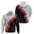 Hawaii Red Hibiscus Flowers Hoodie Polynesian Pattern With Half Black White Version