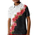 Hawaii Red Hibiscus Flowers Kid Polo Shirt Polynesian Pattern With Half Black White Version