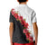 Hawaii Red Hibiscus Flowers Kid Polo Shirt Polynesian Pattern With Half Black White Version