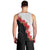 Hawaii Red Hibiscus Flowers Men Tank Top Polynesian Pattern With Half Black White Version