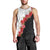 Hawaii Red Hibiscus Flowers Men Tank Top Polynesian Pattern With Half Black White Version