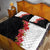 Hawaii Red Hibiscus Flowers Quilt Bed Set Polynesian Pattern With Half Black White Version