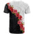 Hawaii Red Hibiscus Flowers T Shirt Polynesian Pattern With Half Black White Version