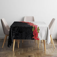 Hawaii Red Hibiscus Flowers Tablecloth Polynesian Pattern With Half Black White Version LT03 - Polynesian Pride