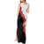 Hawaii Red Hibiscus Flowers Tank Maxi Dress Polynesian Pattern With Half Black White Version