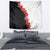 Hawaii Red Hibiscus Flowers Tapestry Polynesian Pattern With Half Black White Version