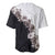 Hawaii Grayscale Hibiscus Flowers Baseball Jersey Polynesian Pattern With Half Black White Version