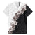 Hawaii Grayscale Hibiscus Flowers Family Matching Off Shoulder Short Dress and Hawaiian Shirt Polynesian Pattern With Half Black White Version