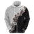 Hawaii Grayscale Hibiscus Flowers Hoodie Polynesian Pattern With Half Black White Version