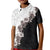 Hawaii Grayscale Hibiscus Flowers Kid Polo Shirt Polynesian Pattern With Half Black White Version