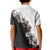 Hawaii Grayscale Hibiscus Flowers Kid Polo Shirt Polynesian Pattern With Half Black White Version