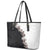 Hawaii Grayscale Hibiscus Flowers Leather Tote Bag Polynesian Pattern With Half Black White Version