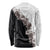 Hawaii Grayscale Hibiscus Flowers Long Sleeve Shirt Polynesian Pattern With Half Black White Version