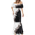 Hawaii Grayscale Hibiscus Flowers Mermaid Dress Polynesian Pattern With Half Black White Version