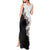 Hawaii Grayscale Hibiscus Flowers Tank Maxi Dress Polynesian Pattern With Half Black White Version