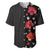 Hawaii Hibiscus and Plumeria Flowers Baseball Jersey Tapa Tribal Pattern Half Style Colorful Mode