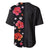 Hawaii Hibiscus and Plumeria Flowers Baseball Jersey Tapa Tribal Pattern Half Style Colorful Mode