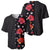 Hawaii Hibiscus and Plumeria Flowers Baseball Jersey Tapa Tribal Pattern Half Style Colorful Mode