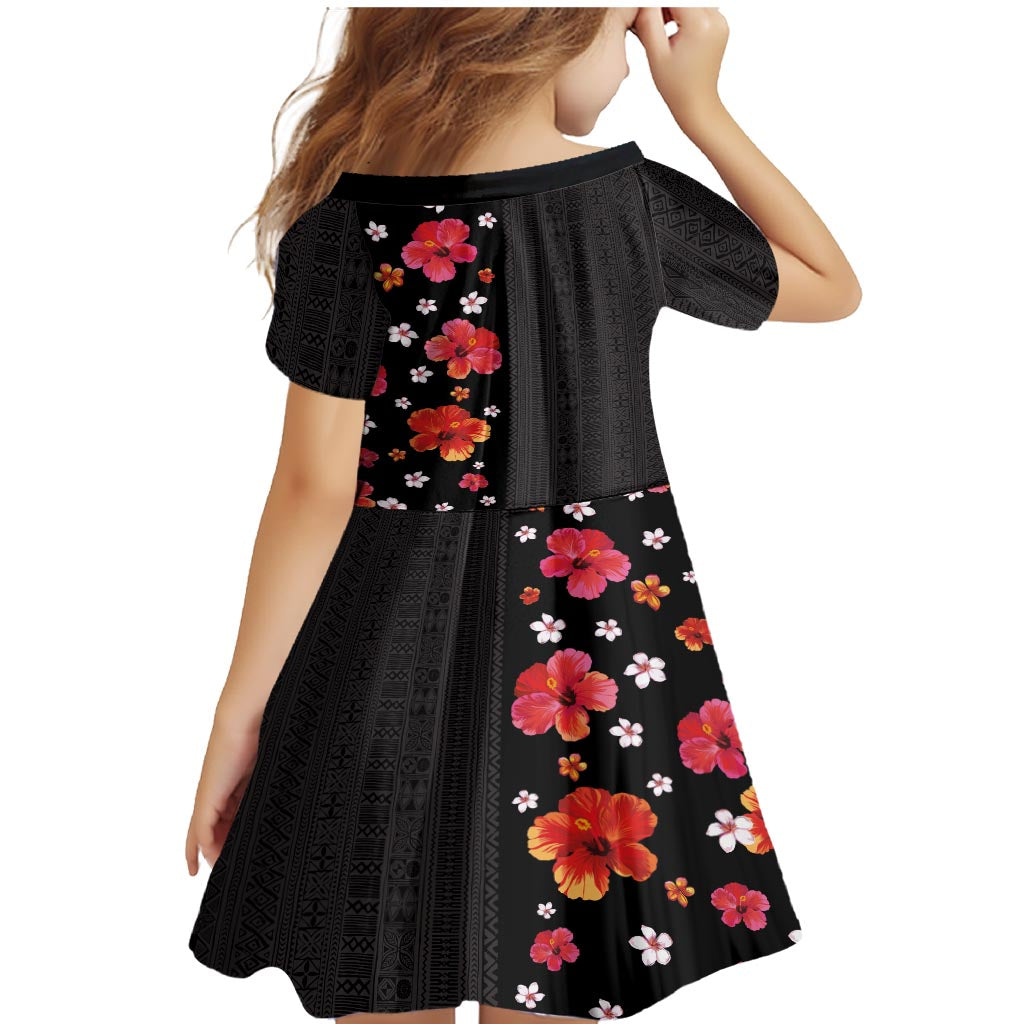 Hawaii Hibiscus and Plumeria Flowers Family Matching Mermaid Dress and Hawaiian Shirt Tapa Tribal Pattern Half Style Colorful Mode