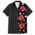 Hawaii Hibiscus and Plumeria Flowers Family Matching Off The Shoulder Long Sleeve Dress and Hawaiian Shirt Tapa Tribal Pattern Half Style Colorful Mode