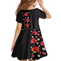 Hawaii Hibiscus and Plumeria Flowers Family Matching Off Shoulder Maxi Dress and Hawaiian Shirt Tapa Tribal Pattern Half Style Colorful Mode LT03 - Polynesian Pride