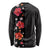 Hawaii Hibiscus and Plumeria Flowers Long Sleeve Shirt Tapa Tribal Pattern Half Style Colorful Mode