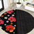 Hawaii Hibiscus and Plumeria Flowers Round Carpet Tapa Tribal Pattern Half Style Colorful Mode
