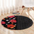 Hawaii Hibiscus and Plumeria Flowers Round Carpet Tapa Tribal Pattern Half Style Colorful Mode