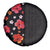 Hawaii Hibiscus and Plumeria Flowers Spare Tire Cover Tapa Tribal Pattern Half Style Colorful Mode